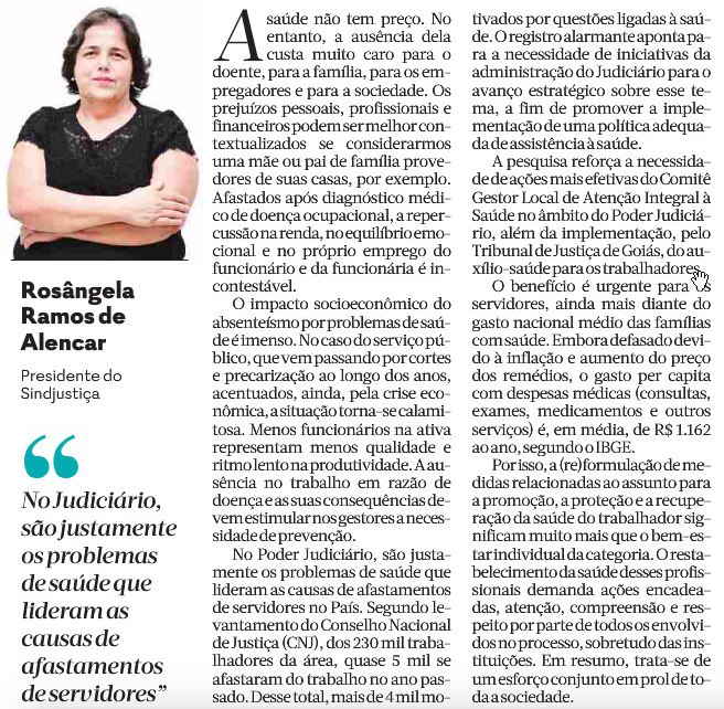 artigo rosangela alencar o popular saude