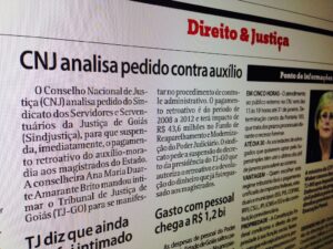 Jornal repercute intimação ao TJGO para esclarecer, ante o CNJ, pagamento retroativo do auxílio-moradia para juízes