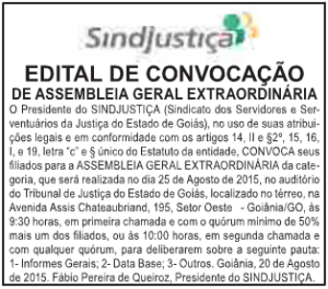 Edital de convocação para a assembleia foi publicado hoje, no jornal O Popular