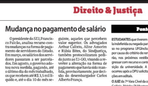 Nota publicada em O Popular