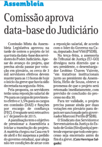 Nota publicada em O Popular