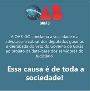Campanha da OAB-GO pela derrubada do veto à data-base